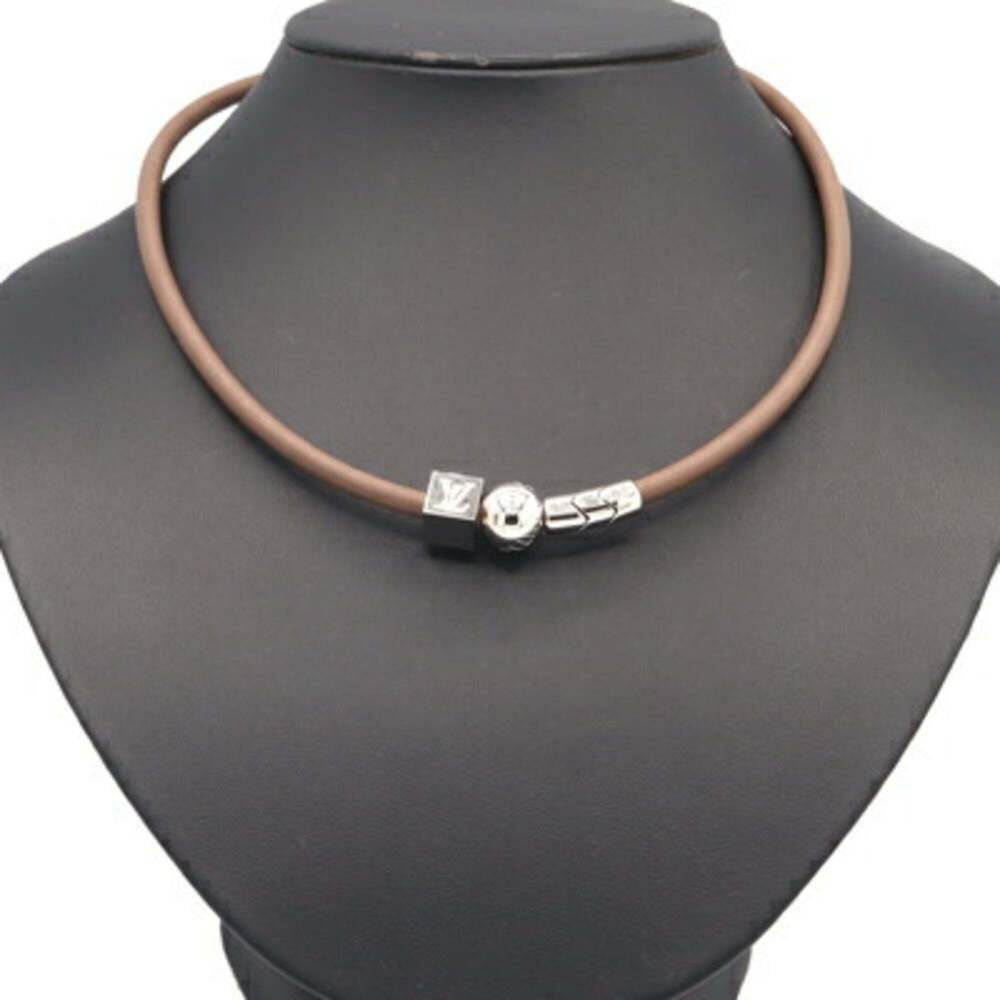 LOUIS VUITTON Gray Leather Necklace - Picture 5 of 6